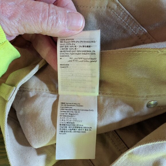 H&M Pants Slim Fit Tan Cotton/Elastane Pants Size 32 - Picture 13 of 14